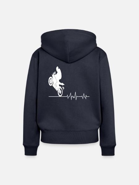Motorrad - Frauen Premium Bio Zip Hoodie - Navy