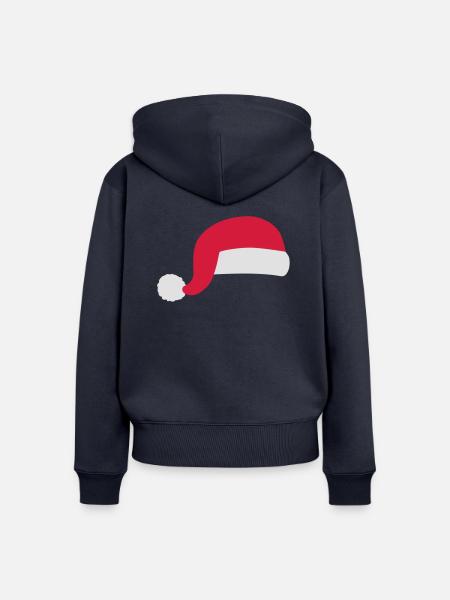 Weihnachtsmann Mütze - Frauen Premium Bio Zip Hoodie - Navy