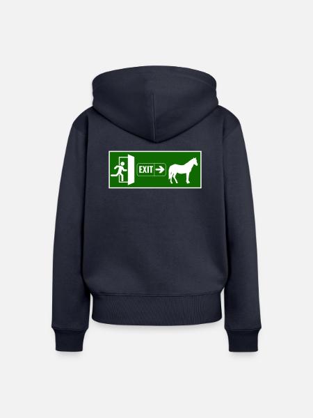 Exit raus zum pferd - Frauen Premium Bio Zip Hoodie - Navy