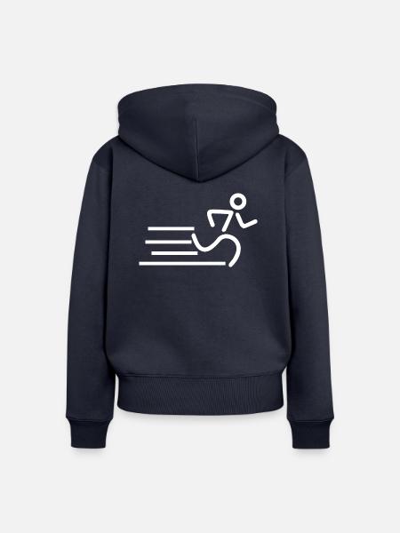 Marathon Running Run jogging - Frauen Premium Bio Zip Hoodie - Navy