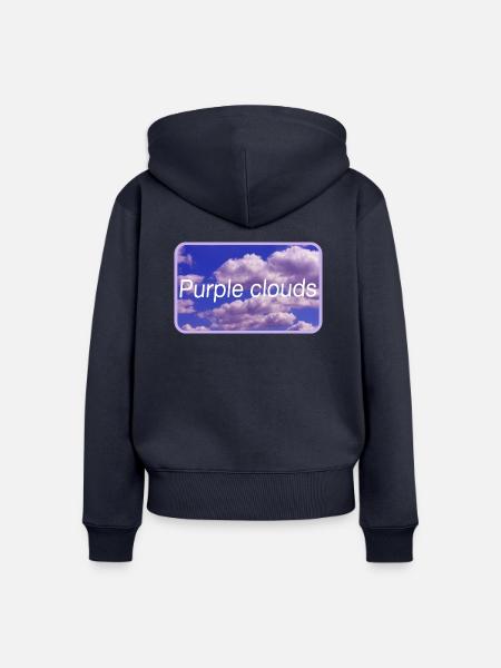 Purple clouds - Frauen Premium Bio Zip Hoodie - Navy