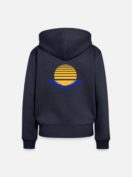 Sunrise - Frauen Premium Bio Zip Hoodie - Navy