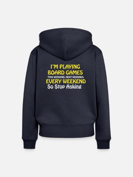 boardgame chess backgammon game night - Frauen Premium Bio Zip Hoodie - Navy