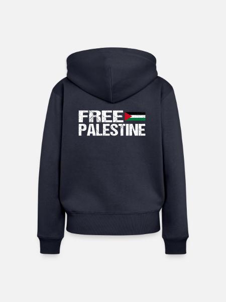 Free palestine - Frauen Premium Bio Zip Hoodie - Navy