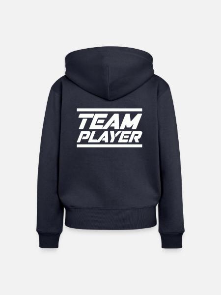 team player - Frauen Premium Bio Zip Hoodie - Navy