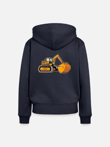Großer Raupenbagger - Frauen Premium Bio Zip Hoodie - Navy