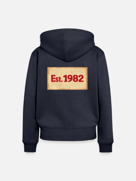 Est. 1982 - Frauen Premium Bio Zip Hoodie - Navy