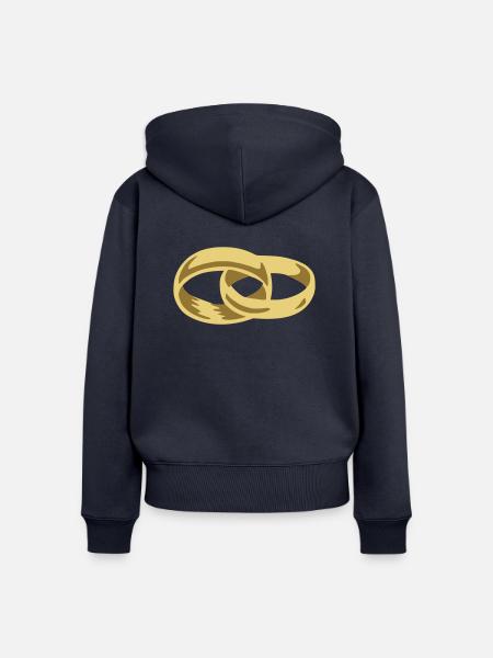 Eheringe - Frauen Premium Bio Zip Hoodie - Navy