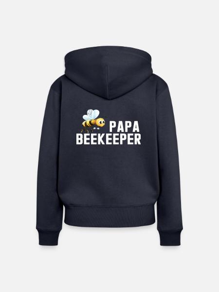 Papa Beekeeper - Frauen Premium Bio Zip Hoodie - Navy