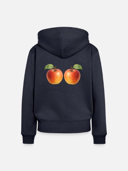 apfel 2 - Frauen Premium Bio Zip Hoodie - Navy