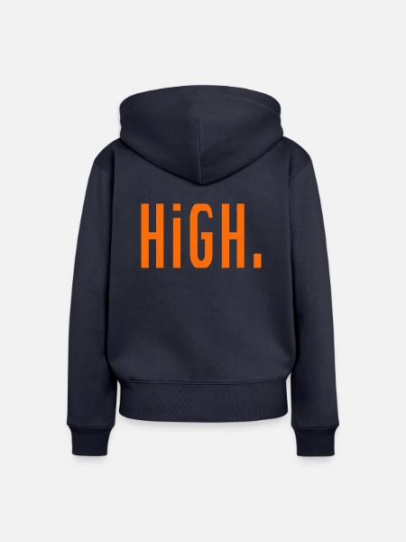 HiGH. - Frauen Premium Bio Zip Hoodie - Navy