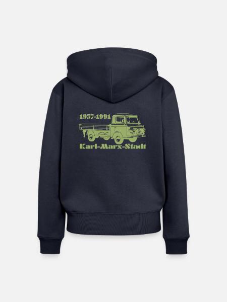 Barkas Pritsche - Frauen Premium Bio Zip Hoodie - Navy