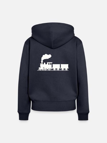 Dampflokomotive - Frauen Premium Bio Zip Hoodie - Navy