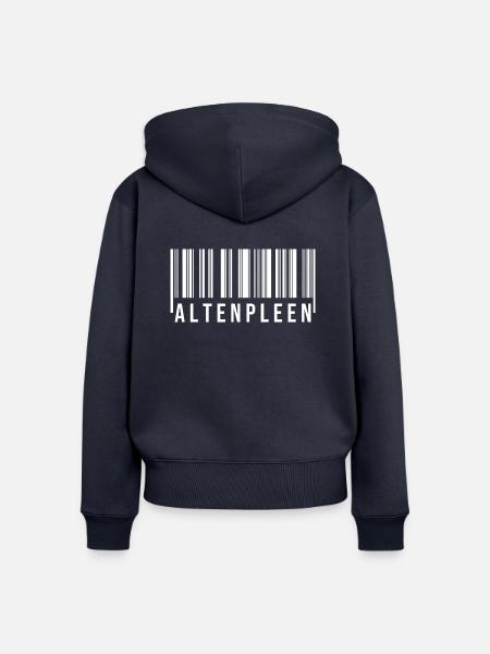 Altenpleen Strichcode - Frauen Premium Bio Zip Hoodie - Navy