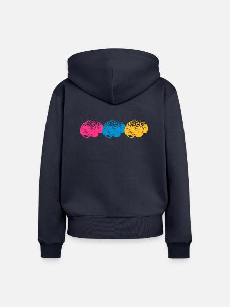 Brains - Frauen Premium Bio Zip Hoodie - Navy