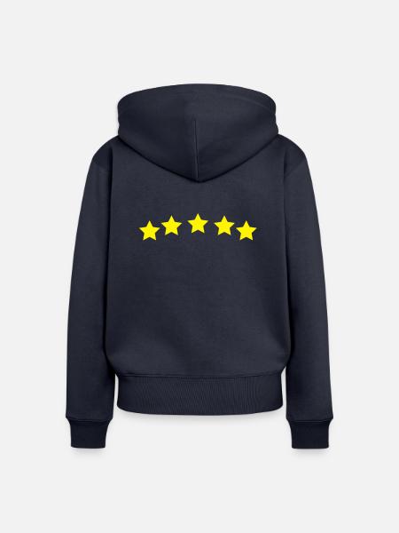 yellow stars - Frauen Premium Bio Zip Hoodie - Navy