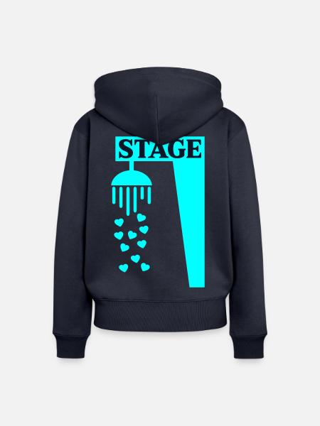 Bühnenduschgesang - Frauen Premium Bio Zip Hoodie - Navy