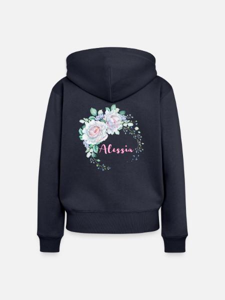 Für Alessia - Frauen Premium Bio Zip Hoodie - Navy