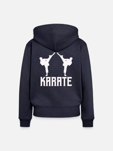 karate - Frauen Premium Bio Zip Hoodie - Navy
