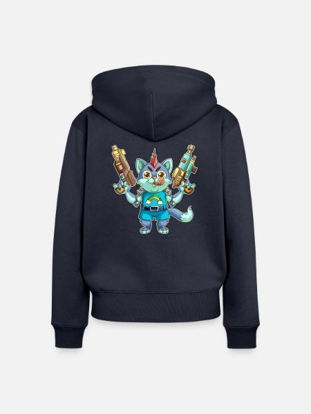 Killer Kitty - Frauen Premium Bio Zip Hoodie - Navy