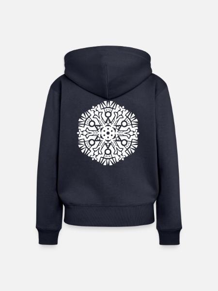 mandala maya pattern - Frauen Premium Bio Zip Hoodie - Navy