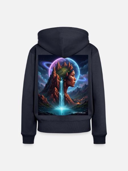 Kosmuse in den Bergen - Frauen Premium Bio Zip Hoodie - Navy