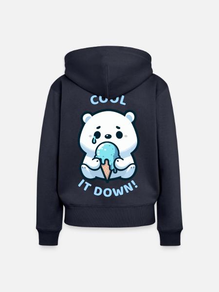 ABKÜHLEN - Frauen Premium Bio Zip Hoodie - Navy