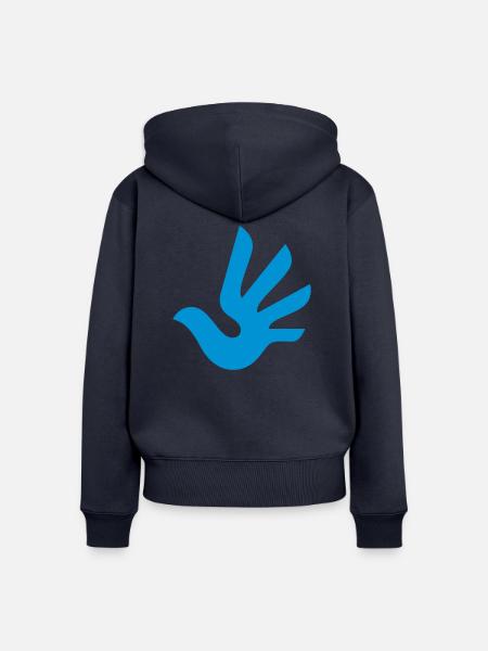 HumanRights Logo - Frauen Premium Bio Zip Hoodie - Navy
