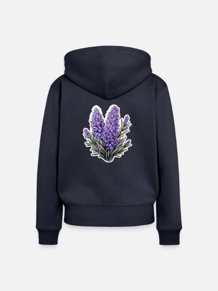Lavendel - Frauen Premium Bio Zip Hoodie - Navy