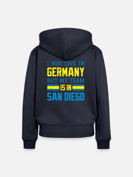 San Diego - Frauen Premium Bio Zip Hoodie - Navy