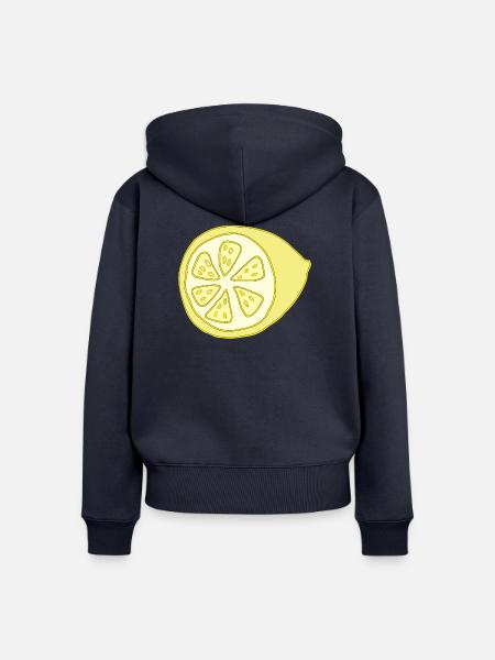 zitrone halbiert - Frauen Premium Bio Zip Hoodie - Navy