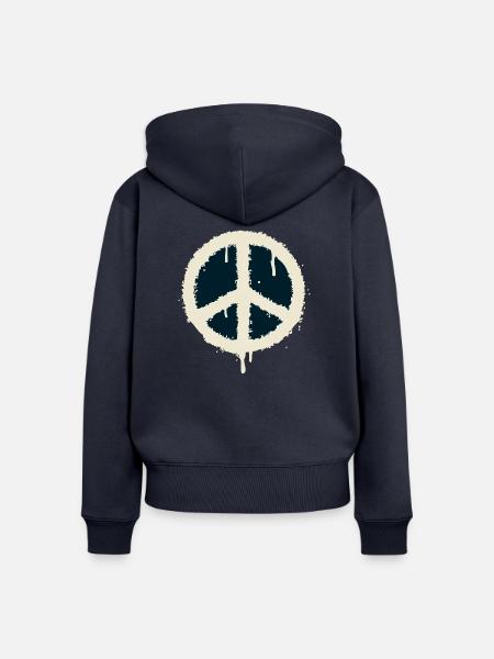 Friedenssymbol - Frauen Premium Bio Zip Hoodie - Navy