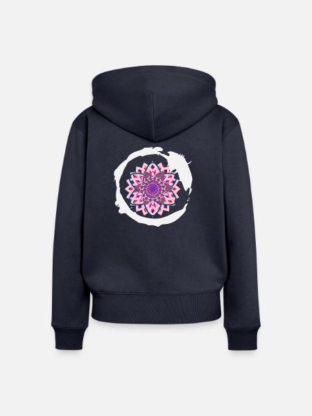Mandala - Frauen Premium Bio Zip Hoodie - Navy
