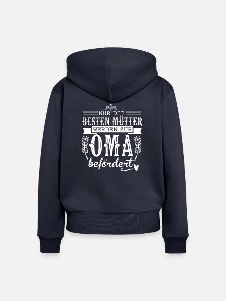 Zu Oma befördert Shirt - Frauen Premium Bio Zip Hoodie - Navy