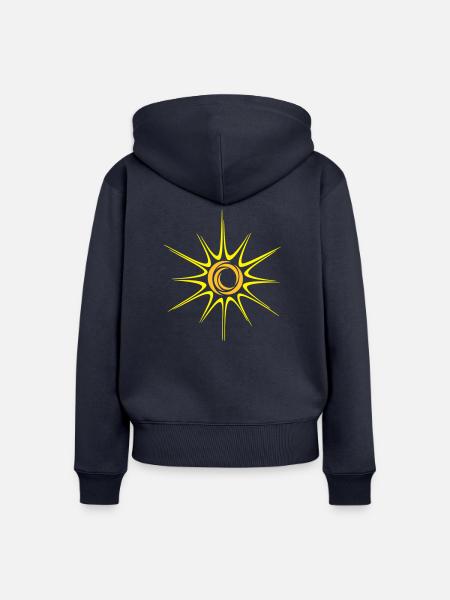 Sonne 3 - Frauen Premium Bio Zip Hoodie - Navy