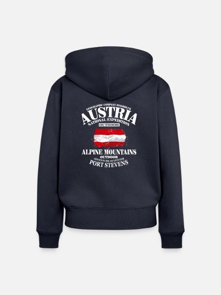 Austria - Österrreich - Frauen Premium Bio Zip Hoodie - Navy