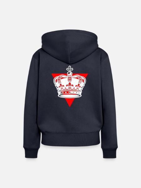 Krone - Frauen Premium Bio Zip Hoodie - Navy