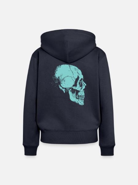 Skelett Totenkopf Bones - Frauen Premium Bio Zip Hoodie - Navy