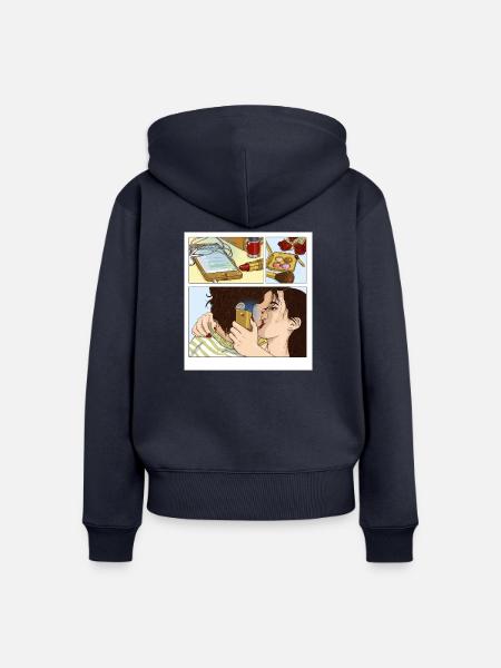 Comic - Frauen Premium Bio Zip Hoodie - Navy