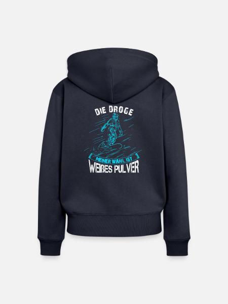 Droge snowboarden - Frauen Premium Bio Zip Hoodie - Navy