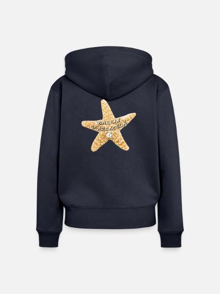 BA Seestern - Frauen Premium Bio Zip Hoodie - Navy