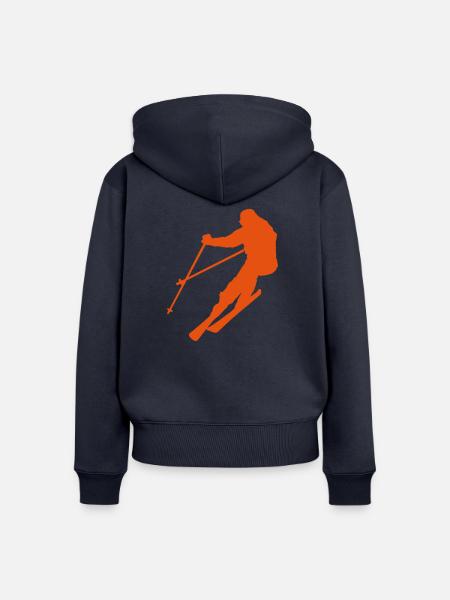 Ski - Frauen Premium Bio Zip Hoodie - Navy