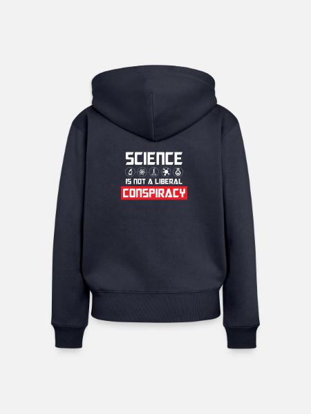 Science is not liberal conspiracy - Frauen Premium Bio Zip Hoodie - Navy