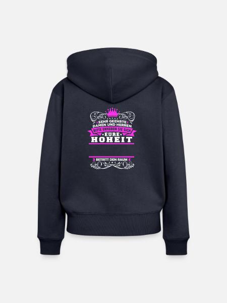 Eure Hoheit - Dein Text - Frauen Premium Bio Zip Hoodie - Navy
