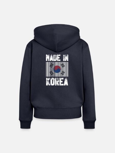 Made in Korea - Frauen Premium Bio Zip Hoodie - Navy