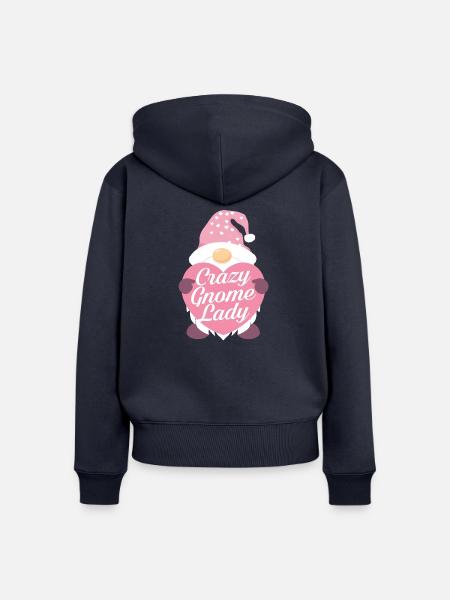 Crazy Gnome lady - Frauen Premium Bio Zip Hoodie - Navy