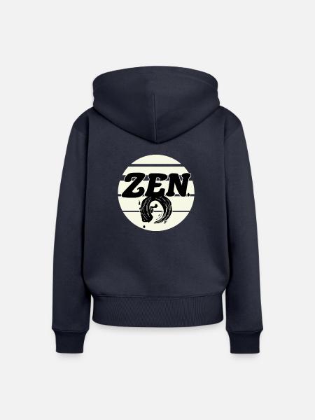 Zen - Frauen Premium Bio Zip Hoodie - Navy