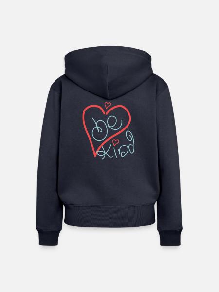 Be Kind - Frauen Premium Bio Zip Hoodie - Navy