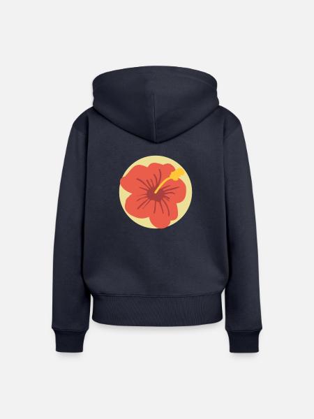 Sommer Blume - Frauen Premium Bio Zip Hoodie - Navy