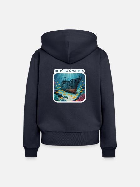 GEHEIMNISSE DER TIEFSEE - Frauen Premium Bio Zip Hoodie - Navy